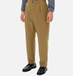GOLDWIN Brushed Back One Tuck Pant Clay Beige* Trousers