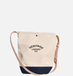 HERITAGE LEATHER COMPANY Canvas Bucket Shoulder Bag Navy* Shoulder Bags