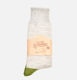 ANONYMOUS ISM Chaussettes Embroidery Green* Socks