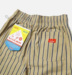 COOKMAN Chef Pant Stripe Beige Blue* Works Pant