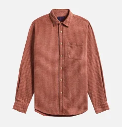 PORTUGUESE FLANNEL Chemise Abstract Pied De Poule Clay* Shirts & Polos