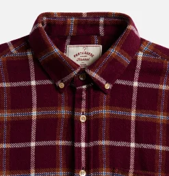 PORTUGUESE FLANNEL Chemise Pottery Check Burgundy* Shirts & Polos