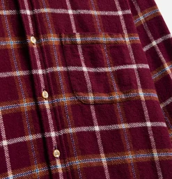 PORTUGUESE FLANNEL Chemise Pottery Check Burgundy* Shirts & Polos