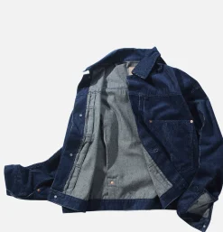 STANDARD TYPES Corduroy Collar Jacket Denim* Veste
