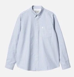 CARHARTT WIP Dowlen Stripe Shirt Bleach Whi* Shirts & Polos