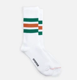 ROTOTO Fine Pile Striped Crew Green Socks*Women Autres|Socks