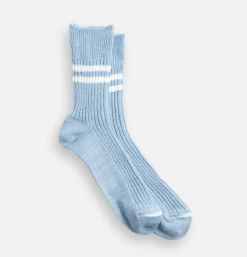 ROTOTO Hemp Organic Cotton Stripe Blue*Women Autres|Socks