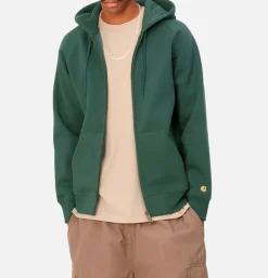 CARHARTT WIP Hooded Chase Jacket Discovery Green* Sweatshirts & Fleeces