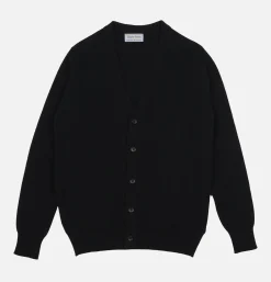 WILLIAM LOCKIE Lambswool Cardigan Black* Knitwear