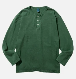 GOOD ON Ls Henley Tee Dark Green* T-shirts