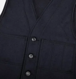 FILSON Mackinaw Wool Vest Navy* Veste|Coats & Jackets