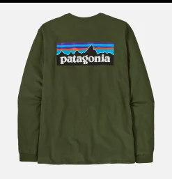 PATAGONIA P6 Logo Longsleeve Pine Green* T-shirts