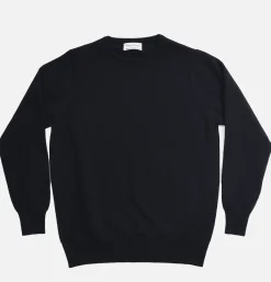 WILLIAM LOCKIE Round Neck Pullover Navy* Knitwear