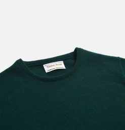 WILLIAM LOCKIE Round Neck Pullover Tartan Green* Knitwear
