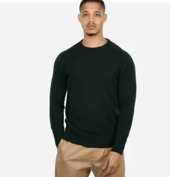 WILLIAM LOCKIE Round Neck Pullover Tartan Green* Knitwear