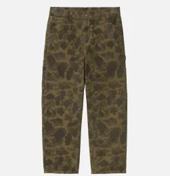 CARHARTT WIP Single Knee Camo Duck Green* Trousers
