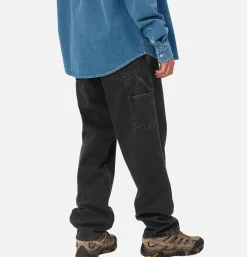 CARHARTT WIP Single Knee Pant Denim Black Stone Washed* Trousers