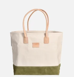 HERITAGE LEATHER COMPANY Suede Day Tote Bag Green* Tote-bags