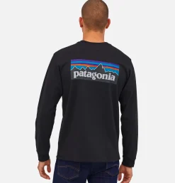 PATAGONIA T-shirt P6 Logo LS Black* T-shirts
