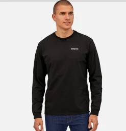 PATAGONIA T-shirt P6 Logo LS Black* T-shirts