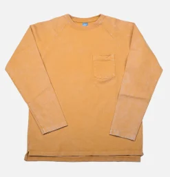 GOOD ON Vintage Dye Ls Raglan Pocket Mustard* T-shirts
