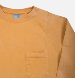 GOOD ON Vintage Dye Ls Raglan Pocket Mustard* T-shirts