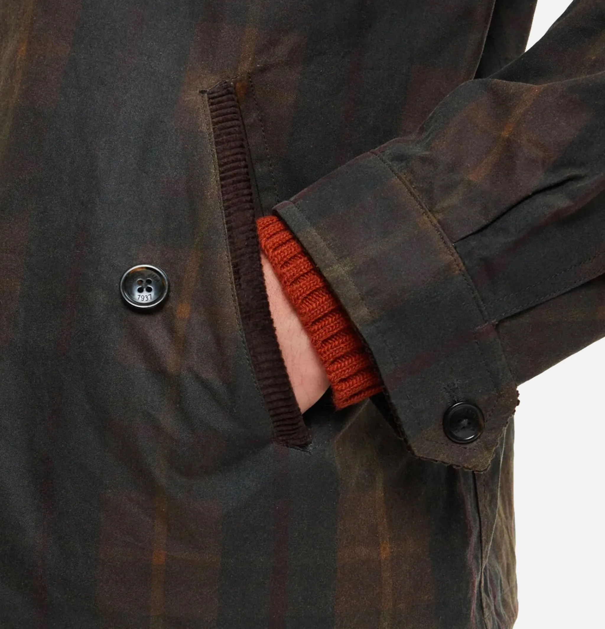 BARACUTA Wax Pattern G4 Brown Check* Veste