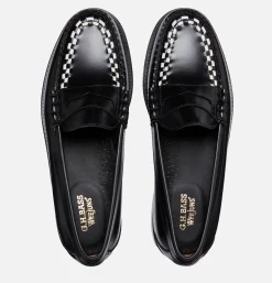 G.H. BASS Weejun Weave Penny Loafer Black & White* Mocassins