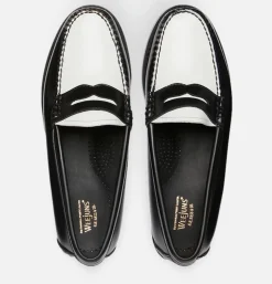G.H. BASS Weejuns Penny Loafers Black & White* Mocassins