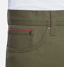 NAKED & FAMOUS Weird Guy Army Green Duck Sel* Jeans