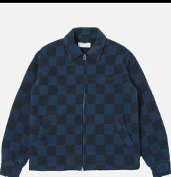 UNIVERSAL WORKS Windcheater Jacket Navy Checkerboard* Coats & Jackets