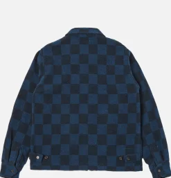 UNIVERSAL WORKS Windcheater Jacket Navy Checkerboard* Coats & Jackets