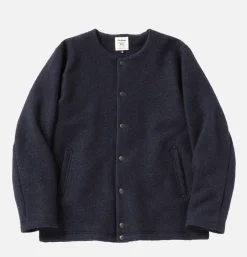 JACKMAN Wool Collarless Jacket Navy* Veste