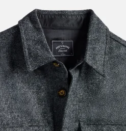 PORTUGUESE FLANNEL Wool Field Over Shirt Grey* Shirts & Polos