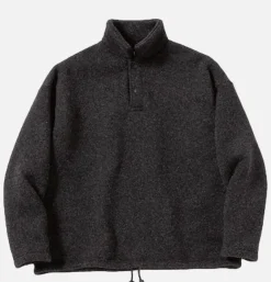 JACKMAN Wool Himo Polo Heather Black* Sweatshirts & Fleeces