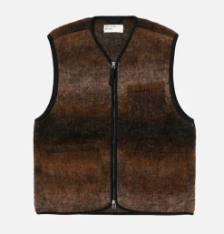 UNIVERSAL WORKS Wool Zip Liner Ombre Brown* Veste