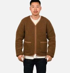 COLDBREAKER Zip Up Vee Cardigan Bark* Sweatshirts & Fleeces