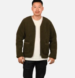 COLDBREAKER Zip Up Vee Cardigan Khaki* Sweatshirts & Fleeces